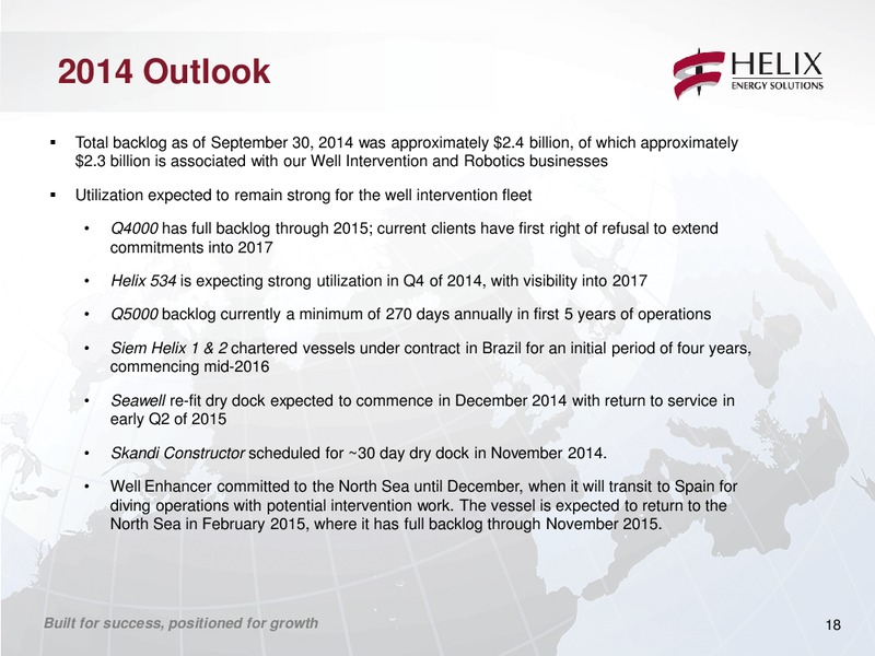 Q3 2014 CONFERENCE CALL – Helix Energy Solutions – slide 17