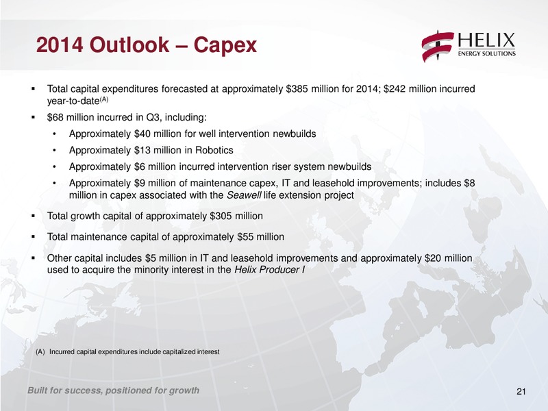 Third Quarter 2014 Conference Call – Helix Energy Solutions – slide 20