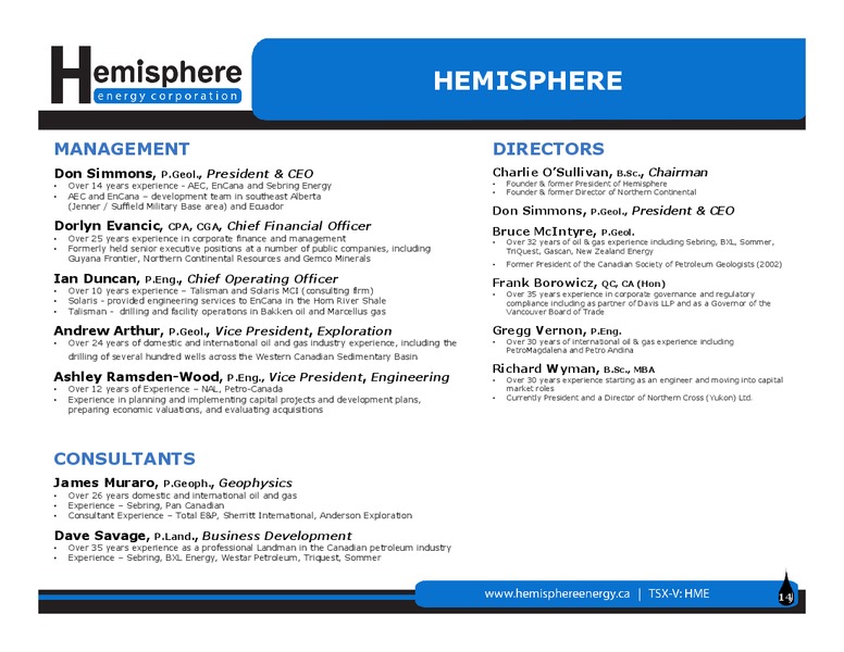 CORPORATE PRESENTATION – Hemisphere Energy Corp – slide 13