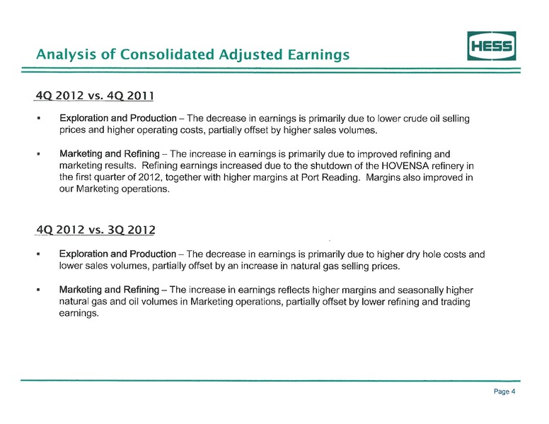 Fourth Quarter 2012 – Hess Corp – slide 5
