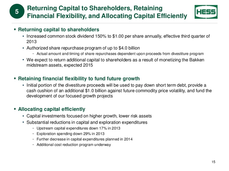 INVESTOR PRESENTATION – Hess Corp – slide 14