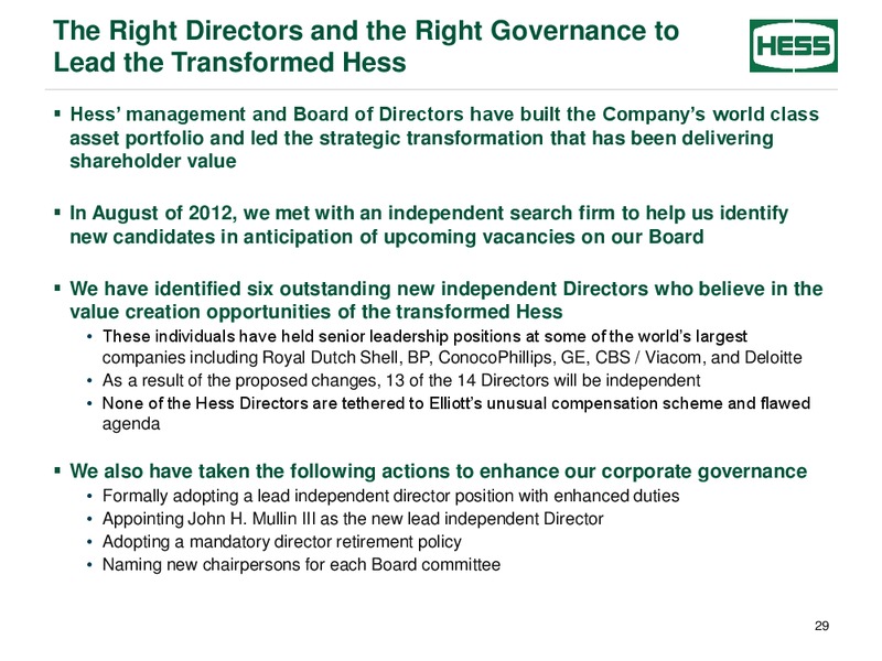 INVESTOR PRESENTATION – Hess Corp – slide 28