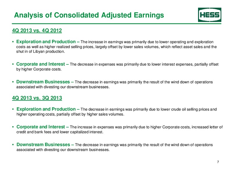 Fourth Quarter 2013 – Hess Corp – slide 8