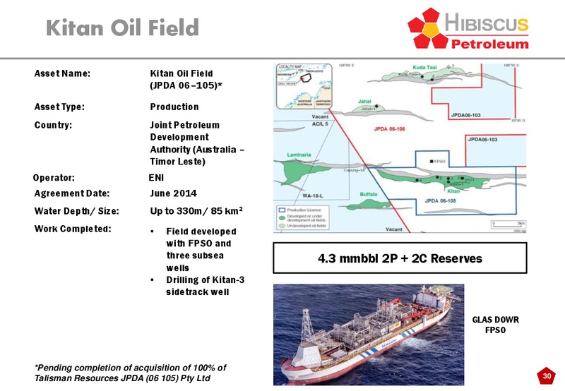 INVESTOR PRESENTATION – Hibiscus Petroleum – slide 30