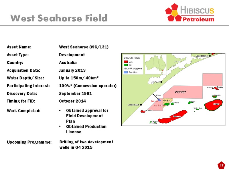 INVESTOR PRESENTATION – Hibiscus Petroleum – slide 17