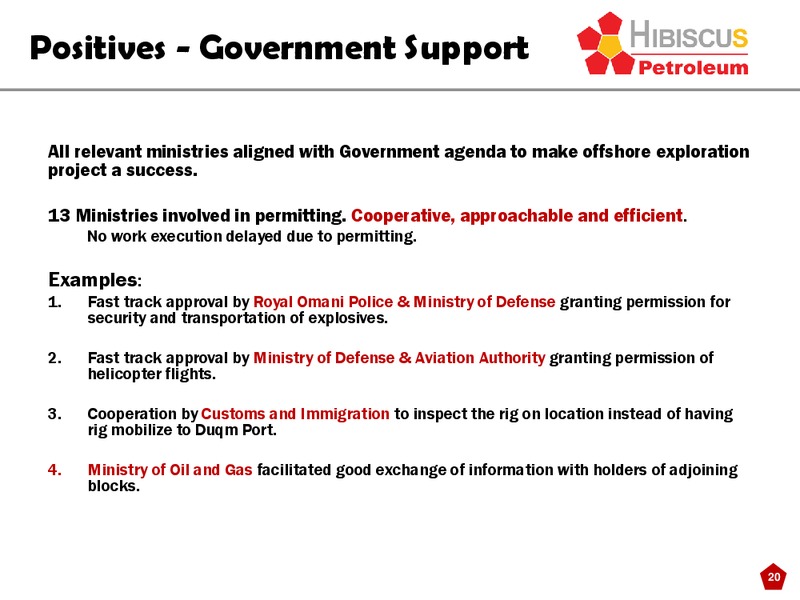 Offshore Development Oman 2014 Conference – Hibiscus Petroleum – slide 20