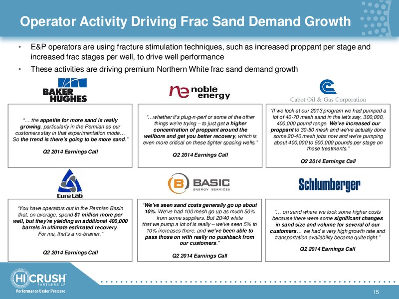 INVESTOR PRESENTATION – Hi-Crush Partners Lp – slide 14