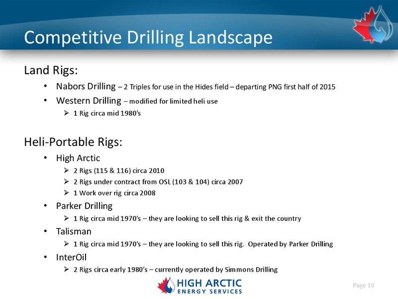 Investor Presentation – High Arctic Energy Services – slide 9