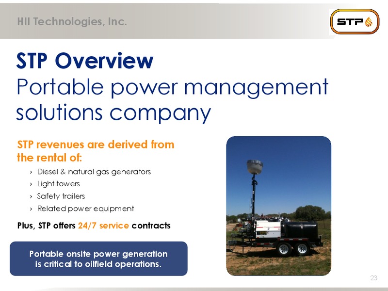 CORPORATE PRESENTATION – Hii Technologies Inc. – slide 22