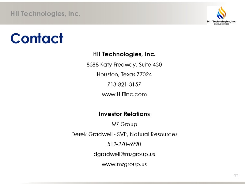 CORPORATE PRESENTATION – Hii Technologies Inc. – slide 31