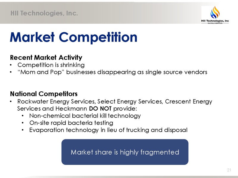 Corporate Presentation – Hii Technologies Inc. – slide 20