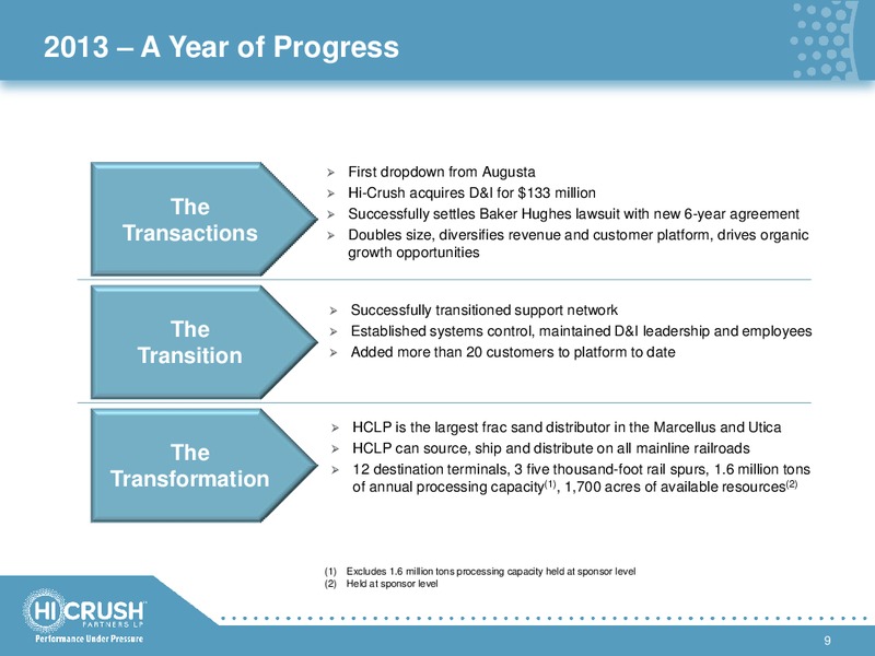 UBS MLP ONE ON ONE CONFERENCE – Hi-Crush Partners Lp – slide 8