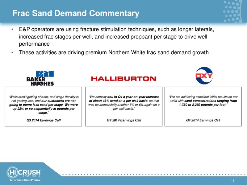 4TH QUARTER & FULL YEAR 2014 RESULTS – Hi-Crush Partners Lp – slide 10