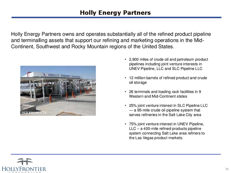 Investor Presentation – Hollyfrontier Corporation – slide 31