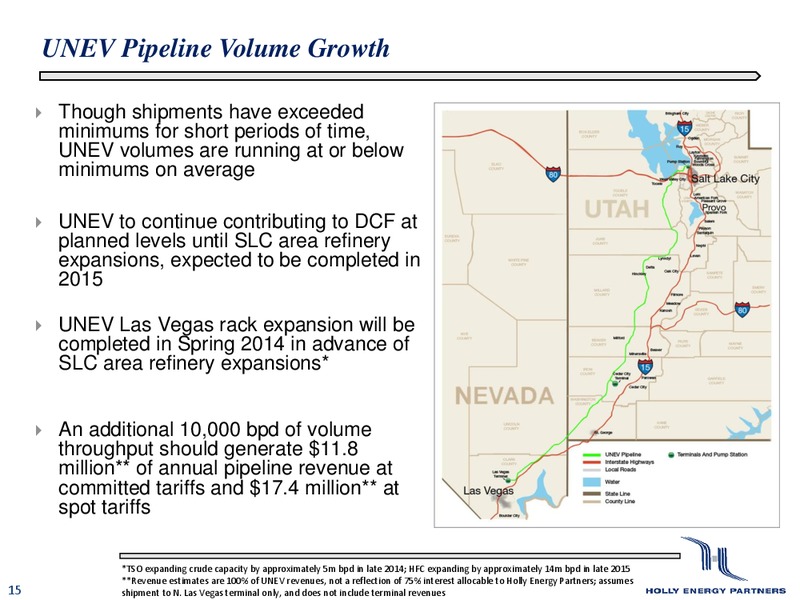 Morgan Stanley Midstream MLP Corporate Access Event – Holly Energy Partners L.P – slide 14