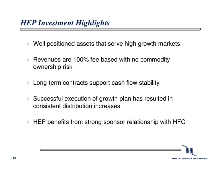 Wells Fargo Energy Conference – Holly Energy Partners L.P – slide 17