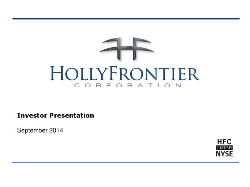 INVESTOR PRESENTATION – Hollyfrontier Corporation – slide 1