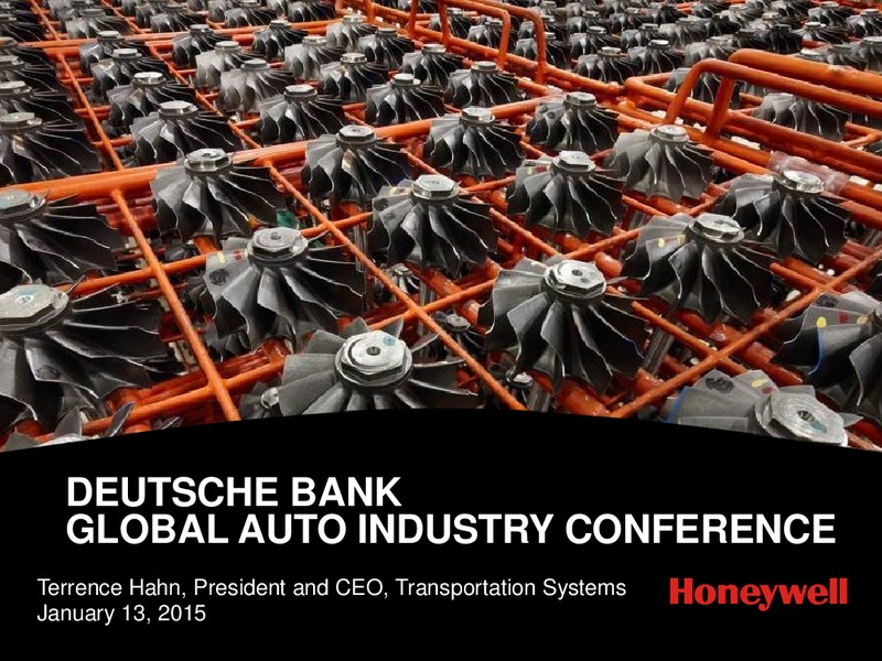DEUTSCHE BANK GLOBAL AUTO INDUSTRY CONFERENCE – Honeywell International Inc. – slide 1
