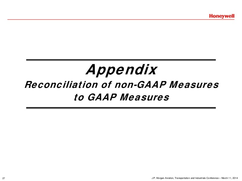 JP Morgan Industrials Conference – Honeywell International Inc. – slide 27