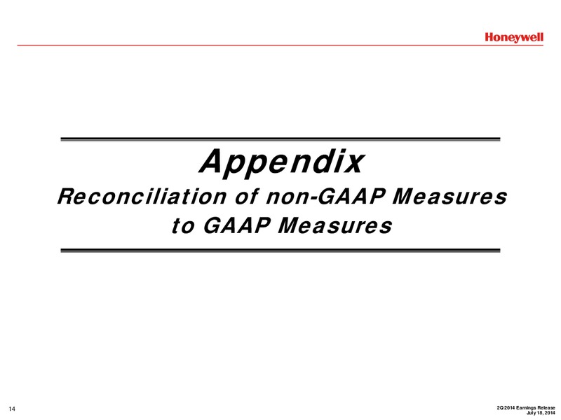 Second Quarter Earnings Release – Honeywell International Inc. – slide 13