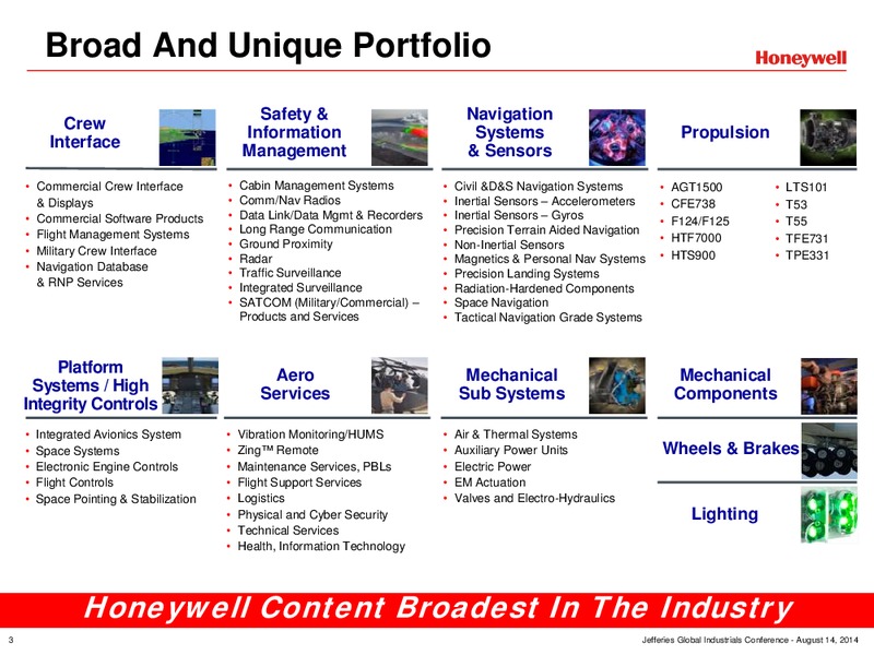 JEFFERIES GLOBAL INDUSTRIALS CONFERENCE – Honeywell International Inc. – slide 3