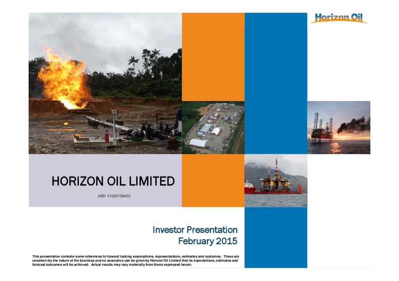 INVESTOR PRESENTATION – Horizon Oil Ltd. – slide 1