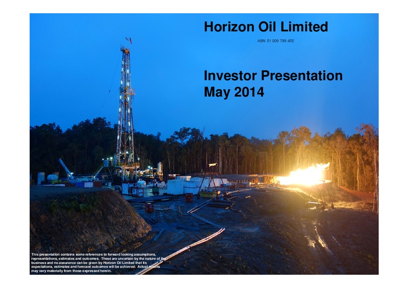 INVESTOR PRESENTATION – Horizon Oil Ltd. – slide 1