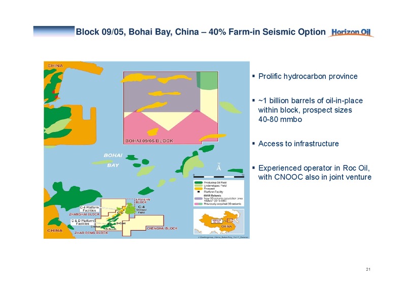 INVESTOR PRESENTATION – Horizon Oil Ltd. – slide 21