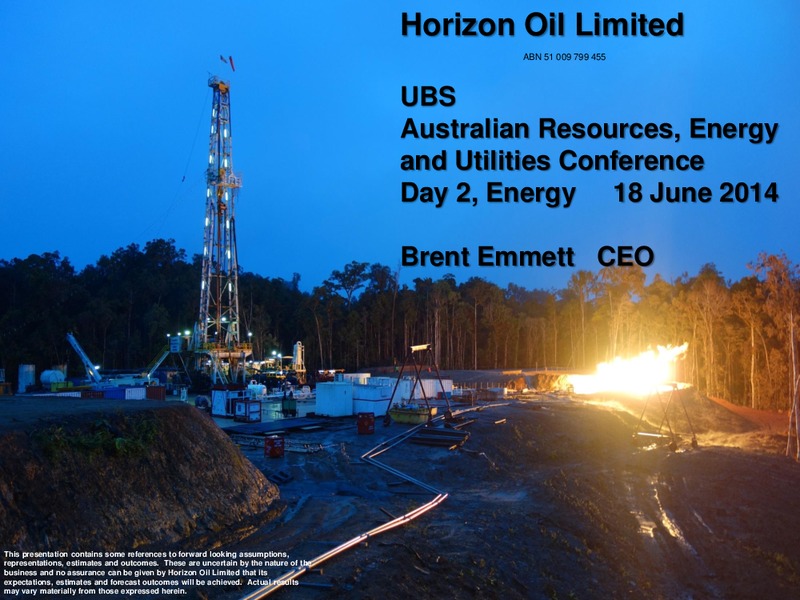 UBS CONFERENCE PRESENTATION – Horizon Oil Ltd. – slide 2