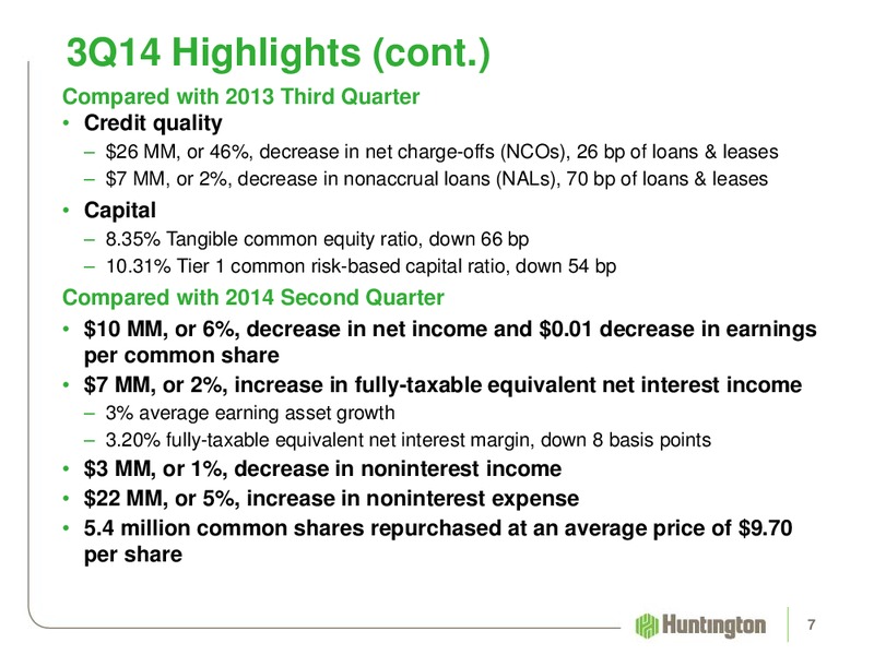 2014 Q3 EARNINGS REVIEW – Huntington Energy – slide 6