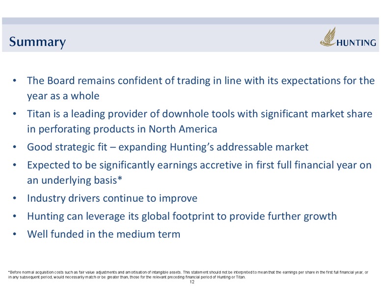 AUGUST 2011 CORPORATE PRESENTATION – Hunting Plc – slide 11