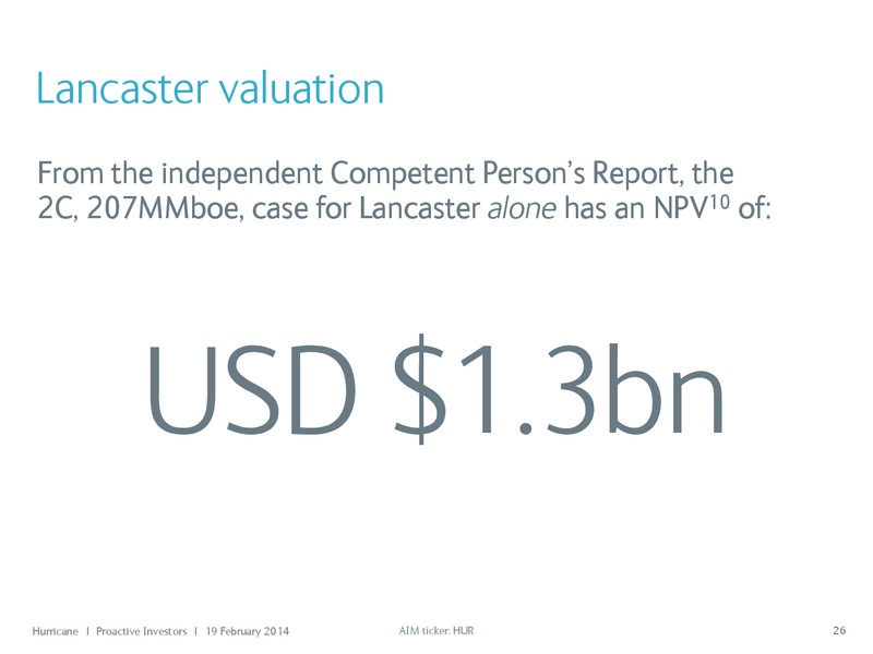 PROACTIVE INVESTORS – Hurricane Energy – slide 26
