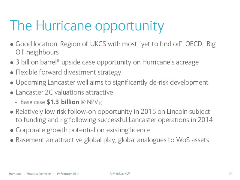 PROACTIVE INVESTORS – Hurricane Energy – slide 34