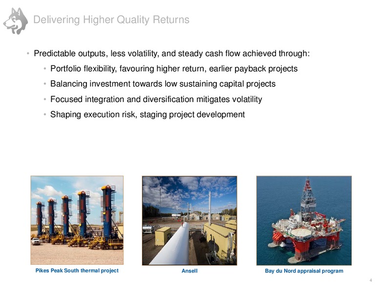 CORPORATE PRESENTATION – Husky Energy Inc. – slide 4
