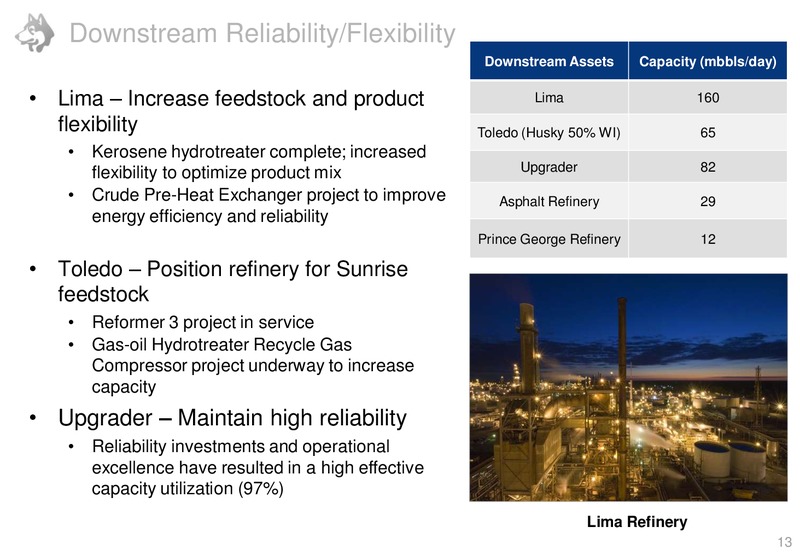 JUNE 2013 CORPORATE PRESENTATION – Husky Energy Inc. – slide 13