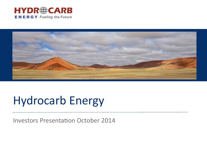INVESTOR PRESENTATION – Huntington Energy – slide 1