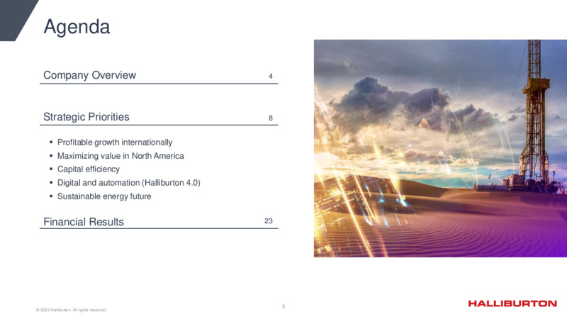 1Q 2023 Update – Halliburton – slide 3
