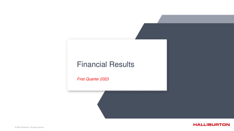 1Q 2023 Update – Halliburton – slide 23