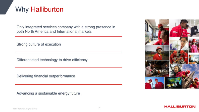 1Q 2023 Update – Halliburton – slide 31