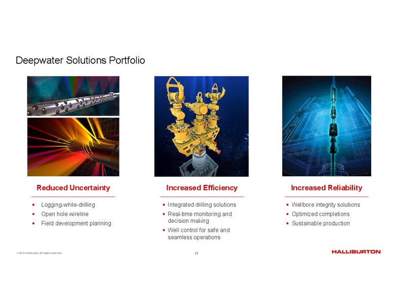 2Q 2019 Earnings Presentation – Halliburton – slide 17