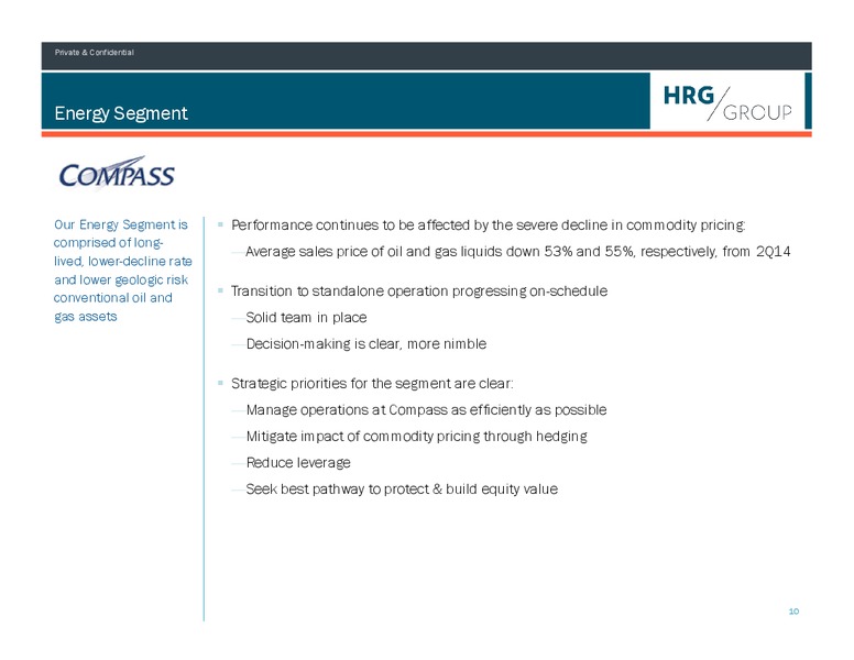Q2 2015 CONFERENCE CALL – Harbinger Group Inc. – slide 9