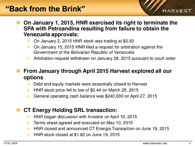 Enercom the Oil and Gas Conference – Harvest Natural Resources Inc. – slide 3