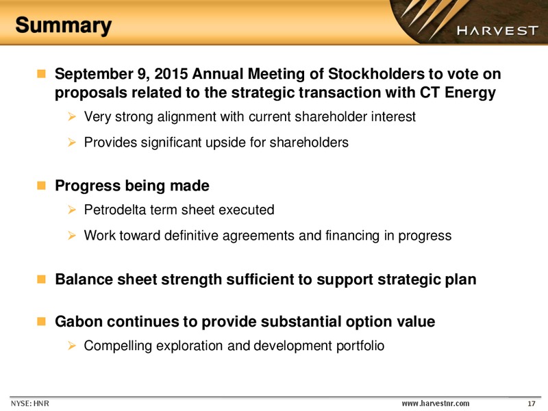 Enercom the Oil and Gas Conference – Harvest Natural Resources Inc. – slide 16