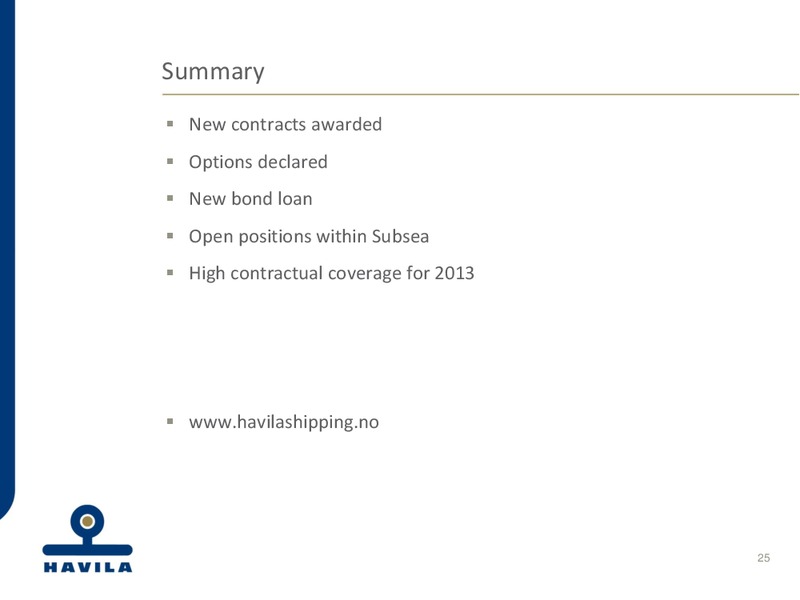 2012 3RD QUARTER ACCOUNTS – Havila Shipping – slide 25