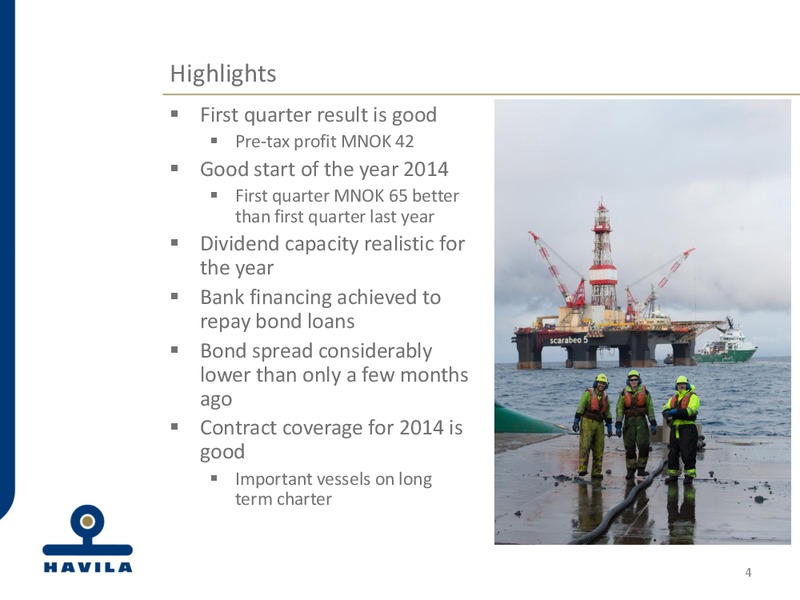 Q1 2014 EARNINGS CALL – Havila Shipping – slide 4