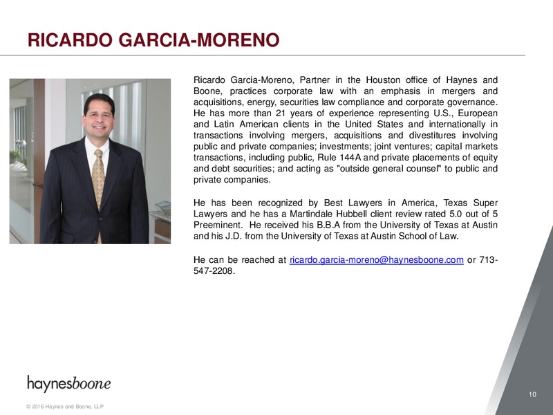 The Changing Future in Mexico's Oil and Gas Industry – Haynes and Boone, LLP – slide 10