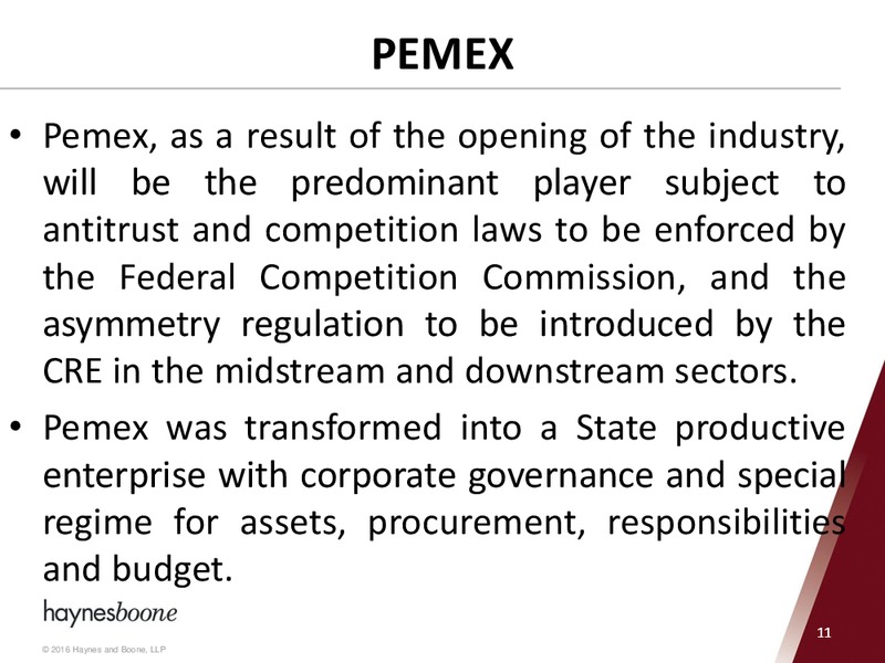 The Changing Future in Mexico's Oil and Gas Industry – Haynes and Boone, LLP – slide 43