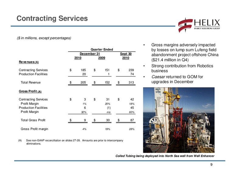 FOURTH QUARTER 2010 CONFERENCE CALL – Helix Energy Solutions – slide 8