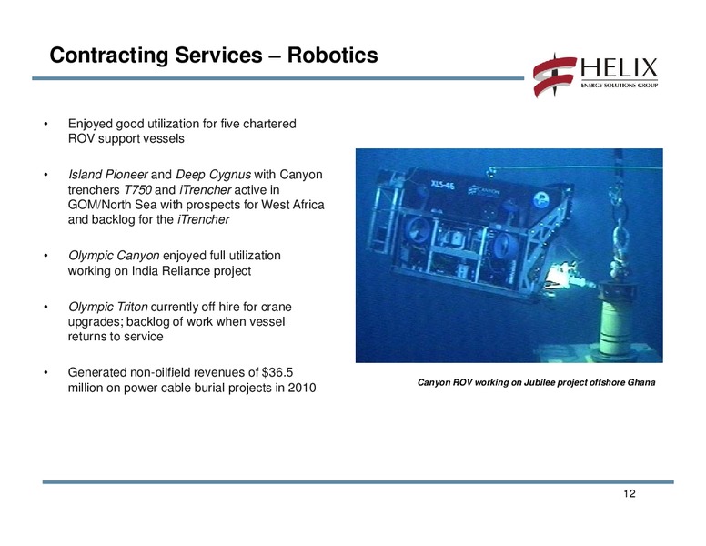 FOURTH QUARTER 2010 CONFERENCE CALL – Helix Energy Solutions – slide 11