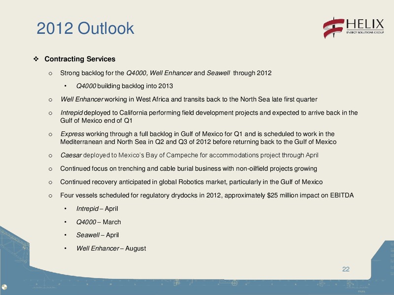 DNB MARKETS OIL OFFSHORE AND SHIPPING CONFERENCE – Helix Energy Solutions – slide 21